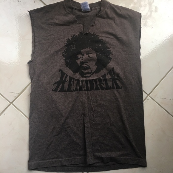 Vintage Other - Jimi Hendrix Cutoff Brown Heathered Tank Top Shirt